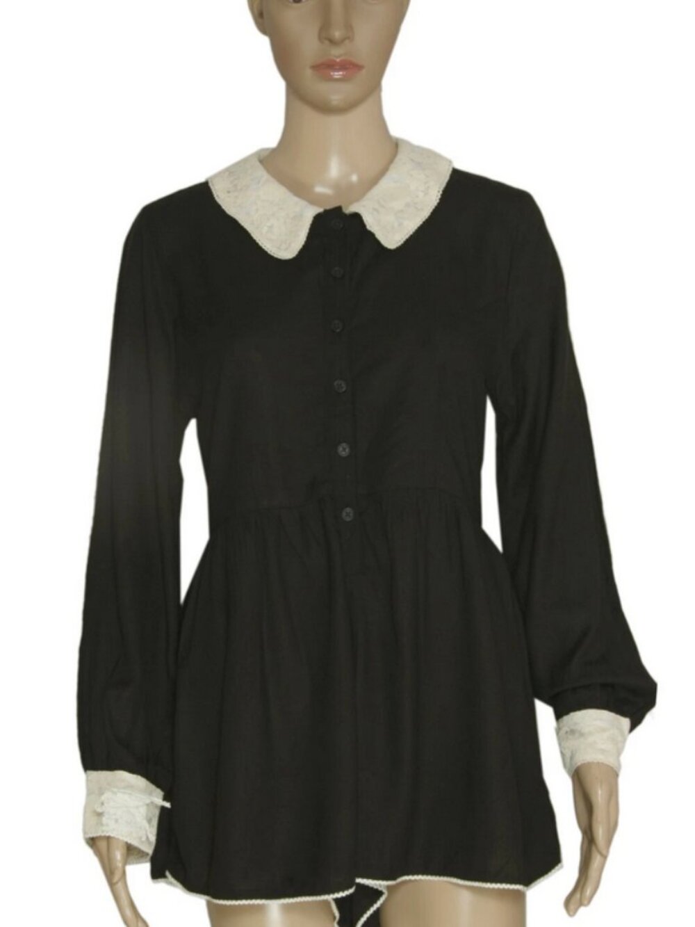 Free People Floral Lace Button Detail Endless Summer Black Romper S
